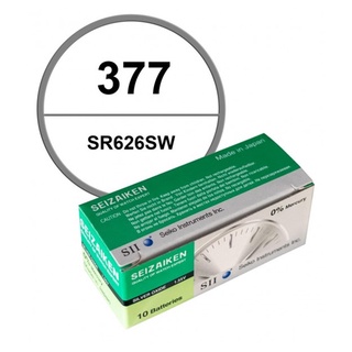 ถ่านนาฬิกา SEIZAIKEN Seiko 377, SR626SW 1.55V ของแท้ จำหน่ายยกกล่อง ( 1กล่อง จะมี 10 เม็ด)