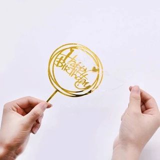 ป้ายวันเกิด ป้ายปักเค้กอะคริลิค ป้ายhappy birthday