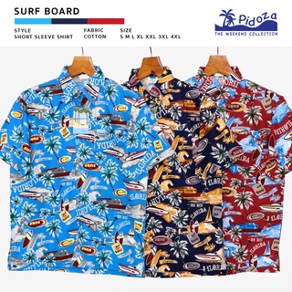 เสื้อเชิ้ตแขนสั้น ลาย Surf Board 🏄🏽‍♂️ ผ้าคอตตอนเนื้อดีมาก ผ้าระบายอากาศ ใส่ไม่ร้อน