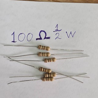 0000665 R 100 Ω 1/2 W อาร์ 100 โอห์ม  100 โอม ตัวต้านทาน รีชีสเตอร์ Resistor 20 ตัว