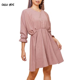 CALLA CREATIV ชุดเดรสผู้หญิงจั๊มเอว สีชมพู Bonnie Dress - Pink (Calla Iris)