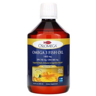 💥Pre order💥 Oslomega, Norwegian Omega-3 Fish Oil, Natural Lemon Flavor, 16.9 fl oz (500 ml)