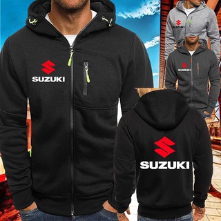 SUZUKI เสื้อคลุมกันหนาวชายมีหมวกติดซิป