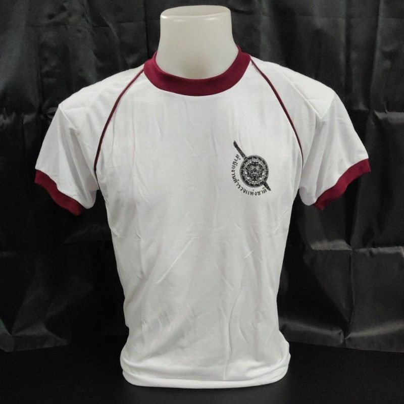 เสื้อยึดบุไหล่ผ้าคัตตอนเเท้100% ตำรวจ คอแดง