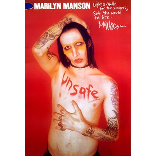 โปสเตอร์ รูปถ่าย นักดนตรี ร็อค มาริลีน แมนสัน Marilyn Manson POSTER 21”x31” Rock Alternative Heavy Singer Painter V4