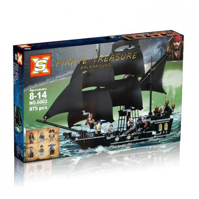 mega toys เรือโจรสลัด Black Pearl NO.6002 19001 875ชิ้น/บล็อคตัวต่อ SX6001 เรือโจรสลัด Pirates of th