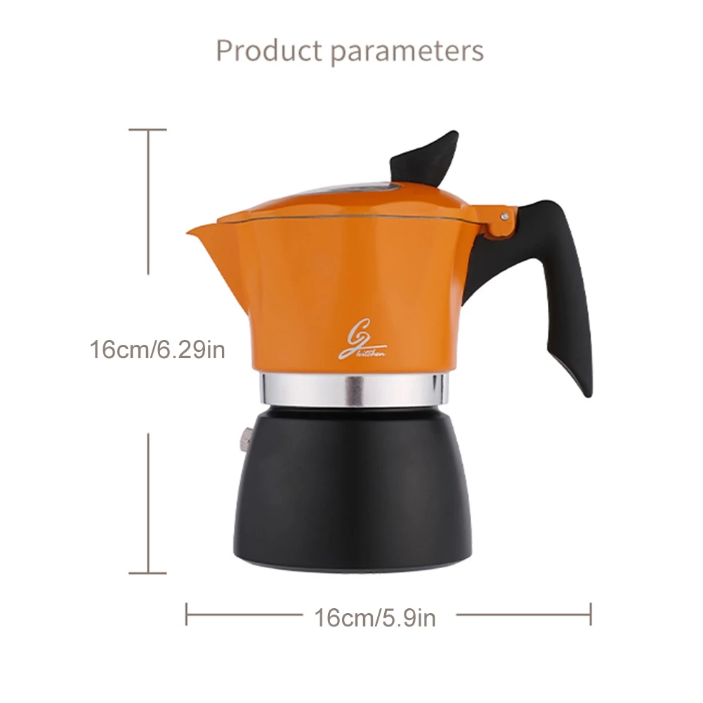 ☕☕☕150/300ML Moka Pot กาต้มกาแฟสดพกพา หม้อต้มกาแฟ ทรงแปดเหลี่ยม (ด้ามจับเป็นพลาสติกลายไม้) thumbnail 4