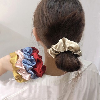 CH丨Satin Silk Solid Color Hair Ties Scrunchie Elastic Hair Bands Women Luxury Soft Hair Accessories Ponytail Holder Hair Rope