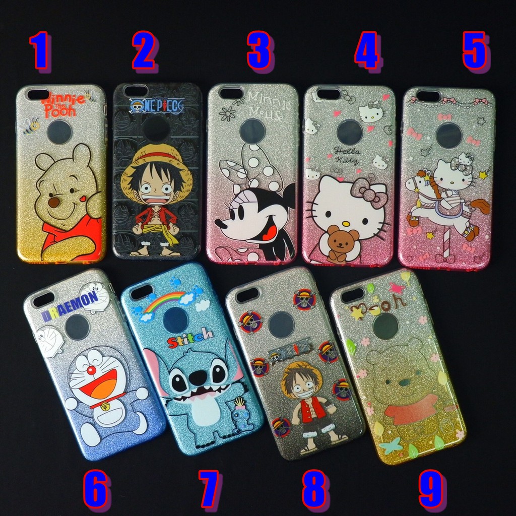 เคสกากเพชรการ์ตูนเต็มรอบ 3in1 iphone 6 plus / 6s plus