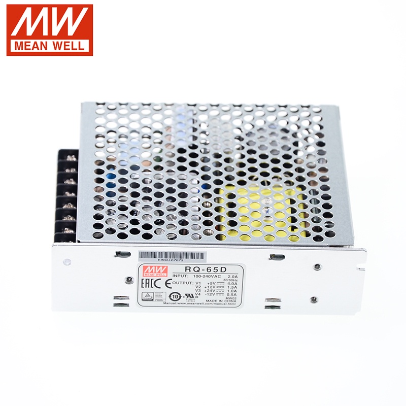 Mean WELL RQ-65D 68W Quad เอาต์พุต Switching Power Supply 110V220V AC ถึง 5V 12V 24V -12V DC 4A 1.5A