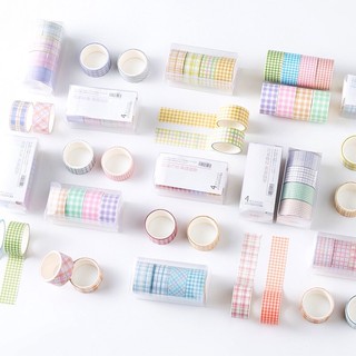 (ครบแบบ)🌟Decoration Washi Tape เทปตกแต่งลายสก็อตพาสเทล 4ชิ้น