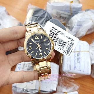 CASIO รุ่น MTP-V004G-1B นาฬิกาข้อมือ กันน้ำ ดีไซน์สวย มีสไตล์ ทนทาน ใช้งานได้นาน สินค้าคุณภาพ