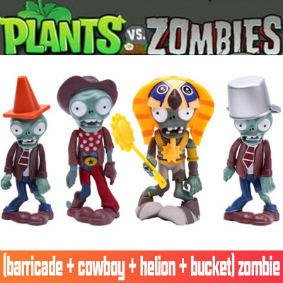 Plant vs. Zombies Toy Barrier Iron barrel Zombie Boy ของเล่นตุ๊กตา