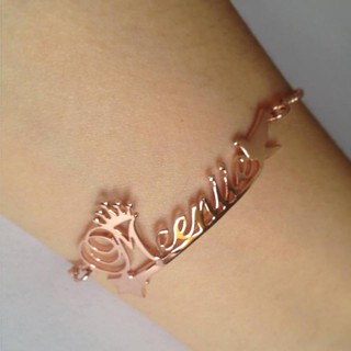 meinaroka สั่งทำสร้อยข้อมือชื่อเงินแท้