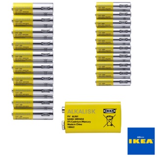 GO_ IKEA {พร้อมส่ง+แท้100%} ถ่าน ถ่านอิเกีย ถ่านikea ถ่านaa ถ่านaaa ถ่านอัลคาไลน์ ถ่าน6LR61 9V , CR 2032