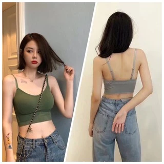 บรา สายเดี่ยว หลังเต็ม ครึ่งตัว สปอร์ตบรา เสริมฟองน้ำ ปรับสายได้ ผ้านุ่ม ระบายอากาศ เกรดพรีเมี่ยม