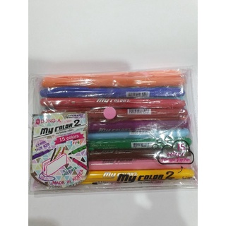 DONG-A My Color 2 ชุดปากกามายคัลเลอร์ 2 Twin-Tip ชุด 15 สี