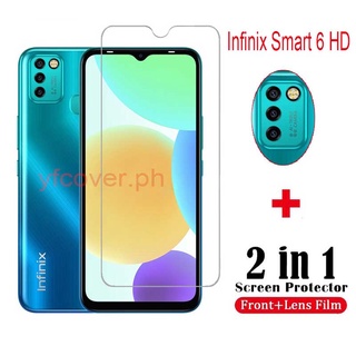 ฟิล์มกระจกนิรภัยกันรอยหน้าจอ 9H HD 2 in 1 สําหรับ Infinix Hot 11S NFC 10S 10i 12i 12 11 10 9 Play Note 11S 10 Pro Smart 5