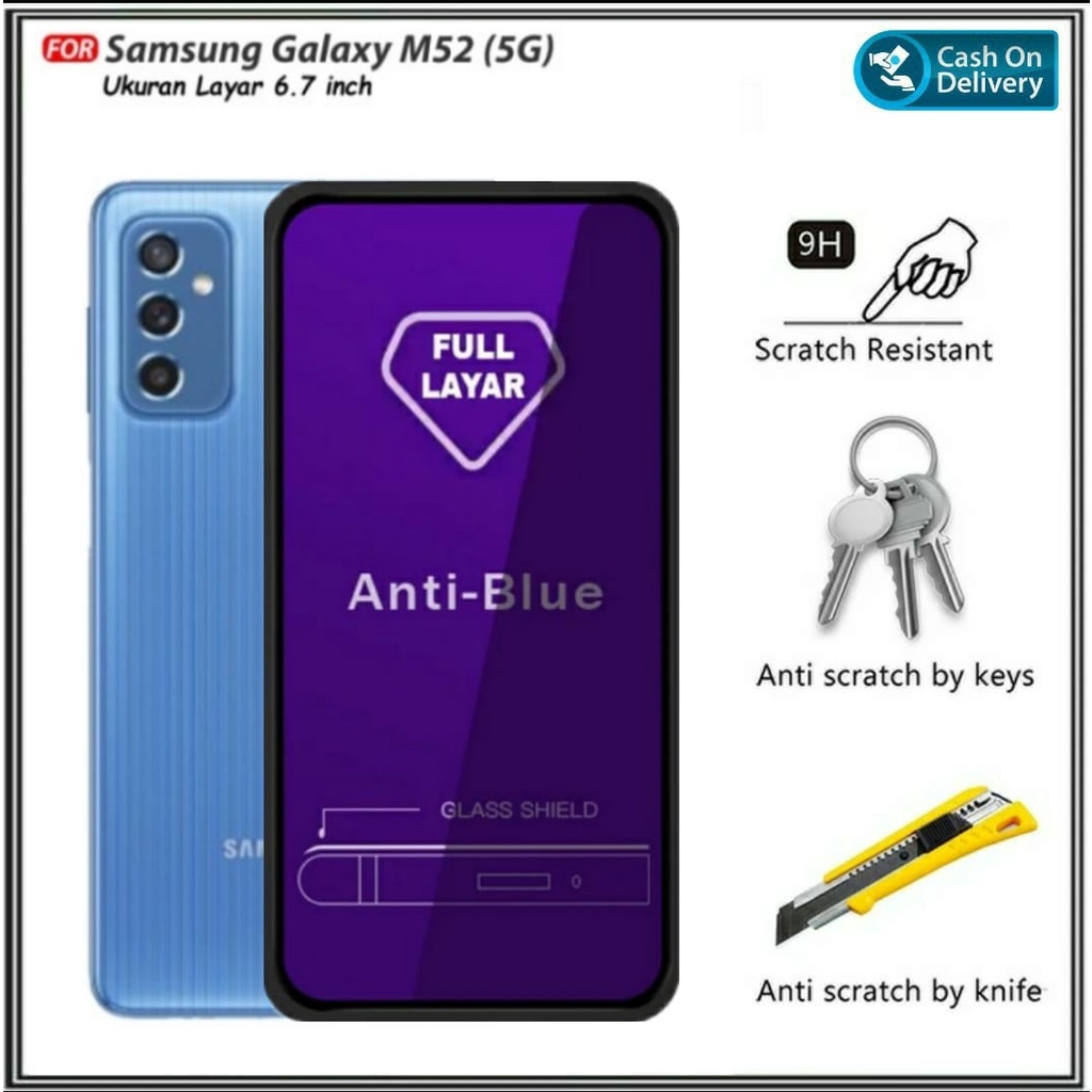 กระจกนิรภัย Samsung M52 5G 2021 Anti 10D Blue Light Anti-Scratch Glass
