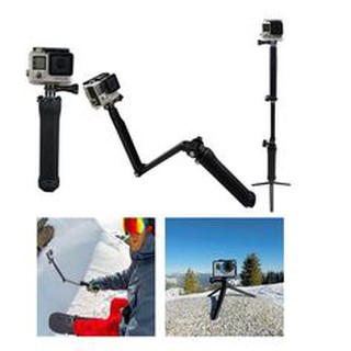 ไม้เซลฟี่ขาตั้งกล้อง Monopod พับได้ 3 Way Multi function Folding Monopod Tripod Selfie Stick For Gopro Xiaomi SJcam