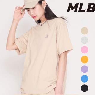 เสื้อยืดผ้าฝ้ายพิมพ์ลายแฟชั่นMlb เสื้อยืดแขนสั้น ผ้าฝ้าย พิมพ์ลายโลโก้ ขนาดเล็ก ใส่สบาย 6 สี