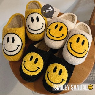 รองเท้าแตะใส่ในบ้าน Smiley Slipper ขนปุย [ สินค้าพร้อมส่ง ]