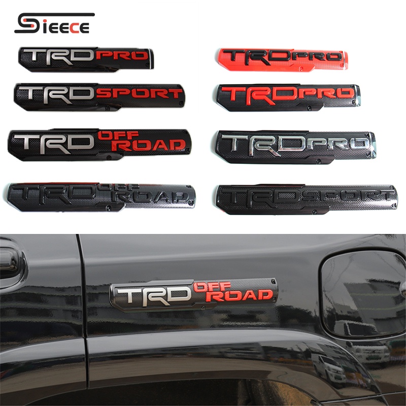 Sieece TRD PRO TRD SPORT TRD OFFROAD ด้านข้าง บังโคลน สติ๊กเกอร์ตราสัญลักษณ์ สติกเกอร์สำหรับ Toyota 
