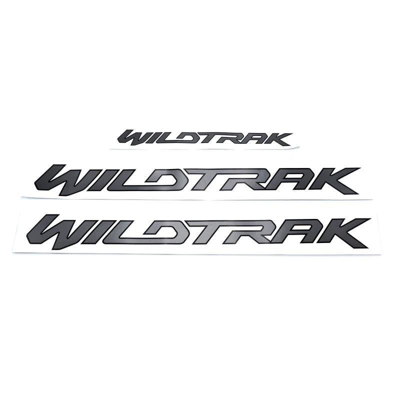 สติ๊กเกอร์ ชุด 3 ชิ้น สติ๊กเกอร์ WILDTRAK เทาเข้ม Set 3Pcs Grey Sticker Decals Wildtrak Ford Ranger 2015 - 2020