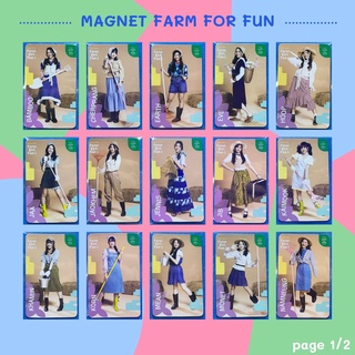 Magnet จาก BNK48 ชุด Farm for fun [ Bamboo Earth Eve Jaokhem Jib Kaimook Khamin Mean Monet Panda View Wee Yoghurt ]