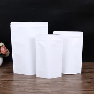 ถุงคราฟท์สีขาว ถุงคราฟท์ ถุงบรรจุภัณฑ์ มีหน้าต่างใส ตั้งได้ (50 ใบ) มีหลายขนาด พร้อมส่งในไทย