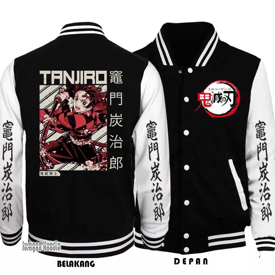 ข้อเสนอที่ดีที่สุด เสื้อแจ็คเก็ตสเวตเตอร์ Tanjiro Varsity ของญี่ปุ่น / เสื้อแจ็คเก็ตแมว Sukajan Neko