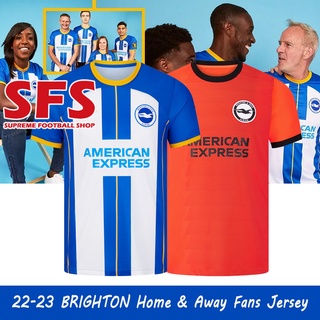 【SFS】เสื้อยืดแขนสั้น ลายทีมชาติฟุตบอล Brighton 22-23 ชุดเหย้า คุณภาพสูง สําหรับผู้ชาย ไซซ์ S-4XL