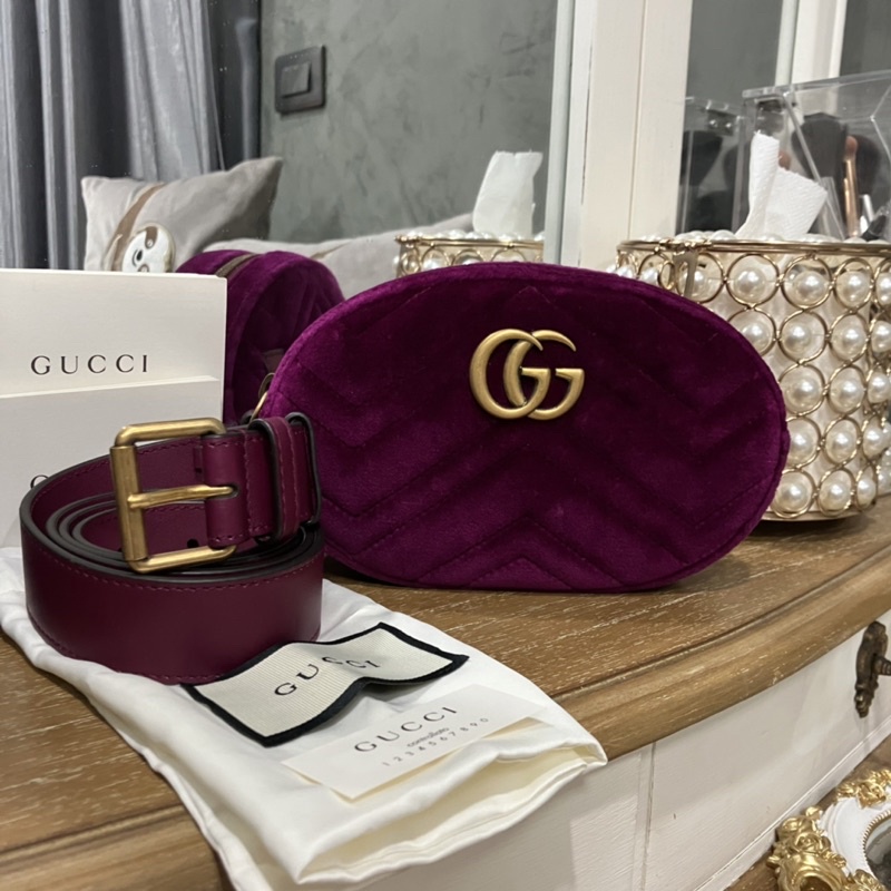 Use Like New Gucci Marmont Velvet Belt Bag