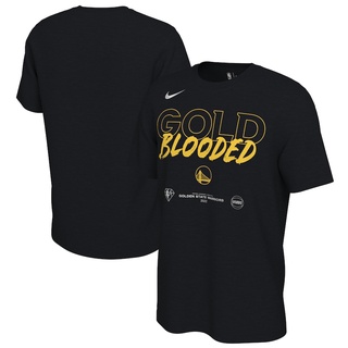 เสื้อยืดพิมพ์ลายเสื้อยืดเสื้อยืด พิมพ์ลาย Golden State Warriors GOLD BLOODED NBA Playoffs Mantra 2022 สีดําS-4XL