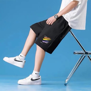 (ขนาด M-8XL) สีน้ำมันแฟชั่นแบรนด์ลำลองหลวมผู้ชายผู้หญิง Unisex ลำลองกางเกงทรงหลวมโพลีเอสเตอร์ผ้าฝ้ายบางส่วนขนาดพิเศษกางเกงครึ่งเอวยางยืดกางเกงขาสั้นขนาดใหญ่
