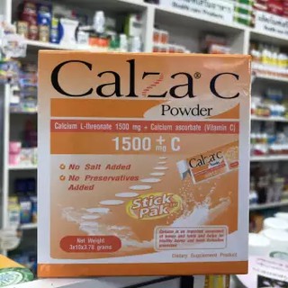 Calza C Powder 30ซอง (Calcium L-threonate 1500 mg +VitaminC) 1กล่อง Exp.08/2023