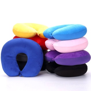 【บลูไดมอนด์】U Shaped Travel Pillow Particles Microbeads Neck Car Plane Pillows Soft Cushion Home Outdoor Textile Stock H