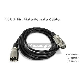 สายสัญญาณเสียงไมโครโฟน XLR 3 พิน ผู้  - เมีย สเตอริโอ (1.5 / 3 / 5 เมตร)