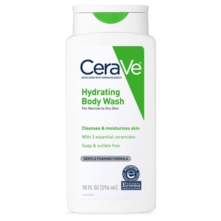 [ของแท้ 100%] CERAVE HYDRATING BODY WASH FOR NORMAL TO DRY SKIN 10 fl.oz (296 ml)