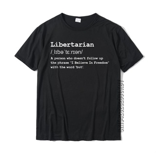 เสื้อยืด ผ้าฝ้าย เข้ารูป พิมพ์ลาย Libertarian Definition สไตล์คลาสสิก สําหรับผู้ชาย