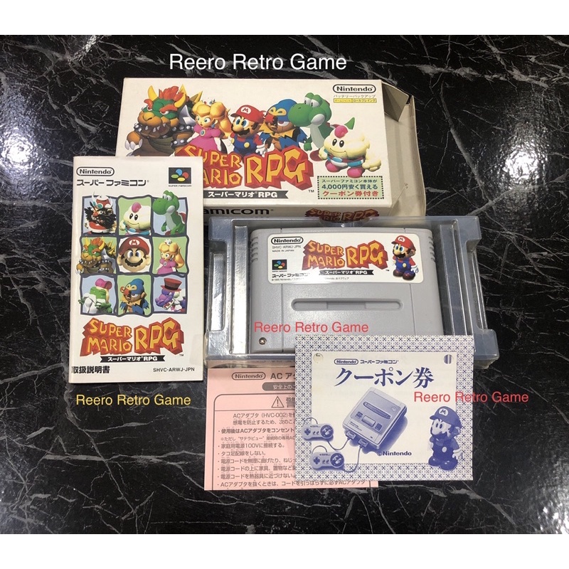 Super Mario RPG Box set ตลับ Super Famicom (SFC) งานกล่อง ของแท้จากญี่ปุ่น สภาพสวย shvc-arwj-jpn