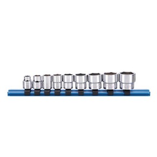 DEEN NO.DNB309W/AH 3/8SQ Shallow 12P Aluminum Holder Set 9pcs (8.10.12.13.14.17.19.21.22mm.)