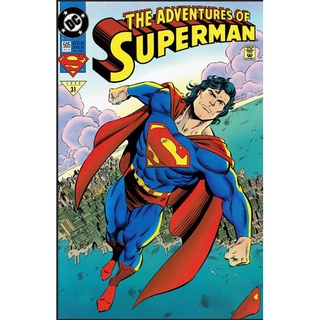 《 Superman Adventure 》 โปสเตอร์ภาพวาดสีสเปรย์ ไร้กรอบ สําหรับตกแต่งผนังบ้าน ห้องนั่งเล่น