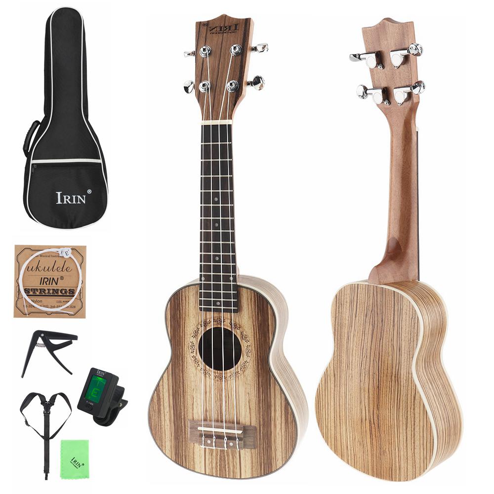 อูคูเลเล่ไม้ soprano ลายม้าลาย 15 fret strings 21 นิ้ว