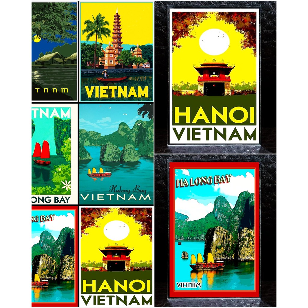 แม่เหล็กติดตู้เย็น เวียดนาม ฮานอย อะครีลิค 2×3 นิ้ว Souvenir Acrylic Fridge Magnet Vietnam 2x3"