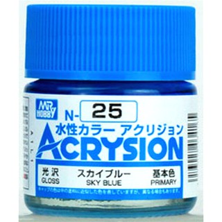 Mr.Hobby สีสูตรน้ำ Acrysion N25 Sky Blue สีน้ำสำหรับพลาสติกโมเดล กันพลา