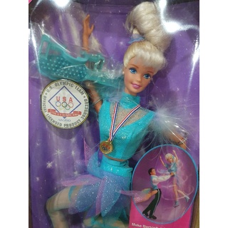 **กล่องไม่สวย** 1997 Mattel Barbie Doll Olympic Skater Barbie 18501 #200#