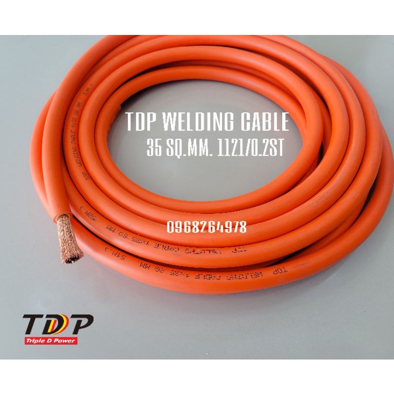 สายไฟแบตเตอรี่ 35 sq.mm.497/0.3 ทองแดงเต็ม ทองแดงแท้100% สายเชื่อมคุณภาพ สีดำ-แดง-ส้ม (10เมตร ,20เมต