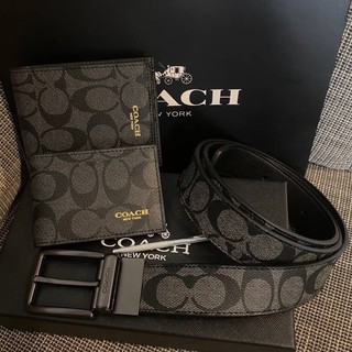 Coach  Short Wallet with Belt Set Signature  ซื้อ1ได้ถึง 3