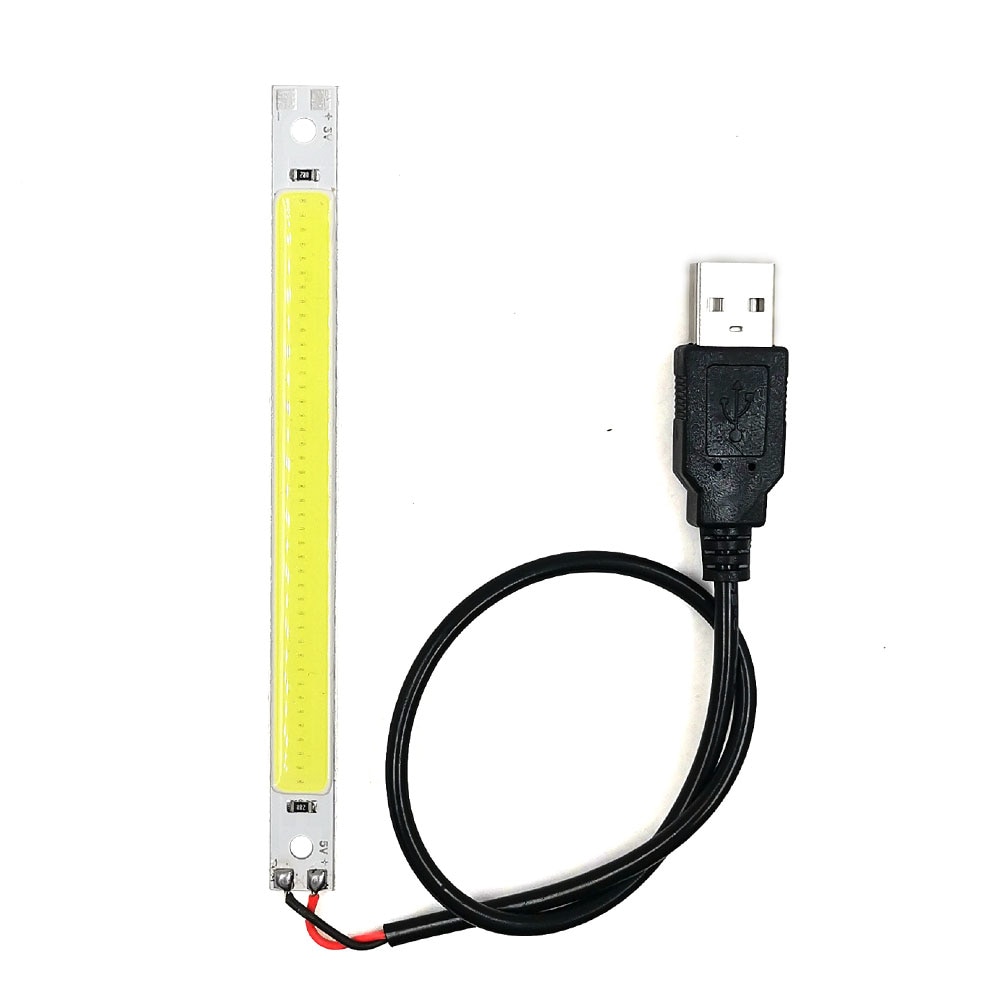 120x10 มม.แบตเตอรี่ USB Powered COB LED Strip Light 3V 3.7V 5V หลอดไฟ LED 5W สําหรับ DIY ไฟ LED สีขาวสีฟ้าสีแดงสีเขียว